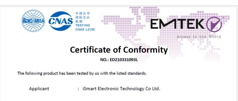 CE - ISMART ELECTRONIC TECHNOLOGY CO., LTD.