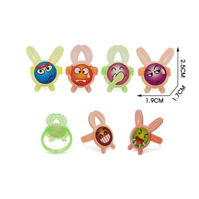 China Innovative Plastic Rabbit Shaped Transparent Finger Ring Mini Toys For Promotional for sale