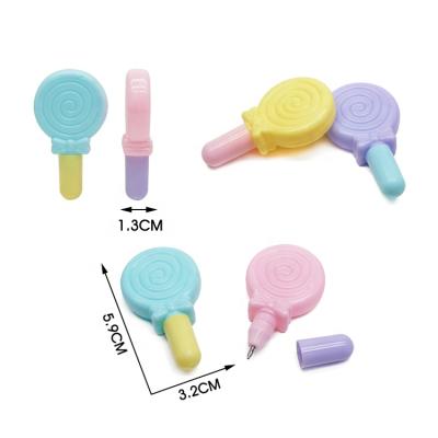 China Educational Kids Toys Lollipop Shaped Plastic Mini Ballpoint Pen For Kids Educational Toys for sale