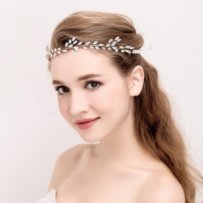 China Wholesale Bridal Jewelry Headpiece Rhinestone Wedding Headpiece Alloy+rhinestone Ribbon Hair Accessory for sale