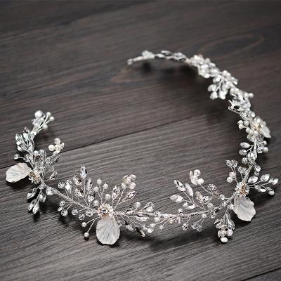 China Imitation Pearls+Alloy+crystal Wedding Hair Accessories Bridal Headpiece Jewelry For Women Flower Crystal Pearl Bridal Headpiece for sale