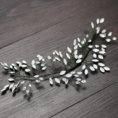 China Wholesale Bridal Metal Headpiece Hair Accessories Wedding Bridal Headpiece with Rhinestone Leaves for sale