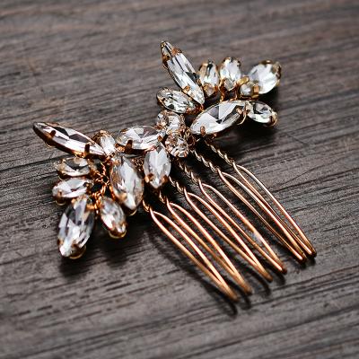 China Alloy+ Crystal Rhinestone Bridal Hair Comb Jewelry Accessories Wedding Crystal Hair Comb for sale