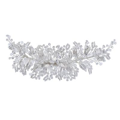 China 2020 Fashionable Rihenistone Eco-friendly Silver Zinc Flower Hair Accessory Women Hair Clip for sale