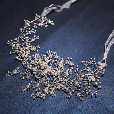 China Wholesale Fashion Crystal Jewelry Gold Leaves Wedding Hair Bands Flower Headpiece Bride Headband for sale