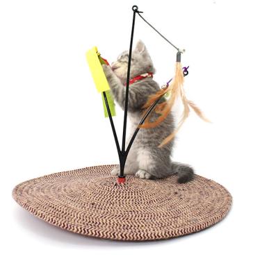 China Leyou Pet Cat Toys Sisal Cat Scratch Mat Sustainable Cat Scratcher for sale