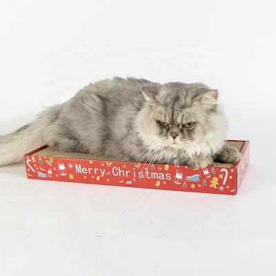 China Viable Leyou pet products toys pet toys christmas gift rascador de gato 2 in 1 corrugated box cat scratcher for sale