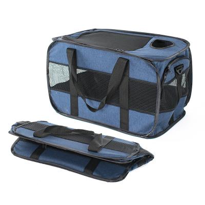 China Amazon Sustainable Basics Folding Portable Soft Dog Crate Carrier Kennel for sale