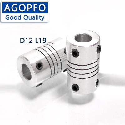 China Building Material Shops D12L19 Spiral Spring Screw Encoder Coupling Shaft Unions Printer Unions Flexible Elastic Rotary Plastic Motor Couplings for sale