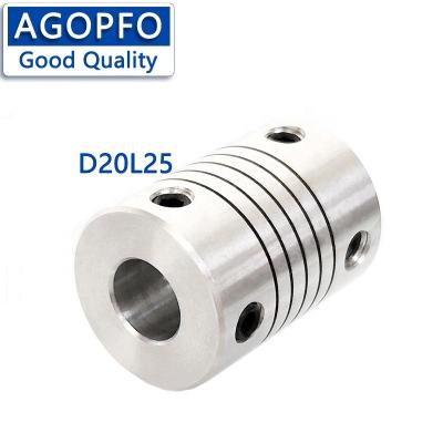 China Building Material Stores D20L25 Spiral Spring Screw Encoder Bellow Union Shaft Unions Printer Rotary Plastic Motor Couplings Flexible Elastic Couplings for sale