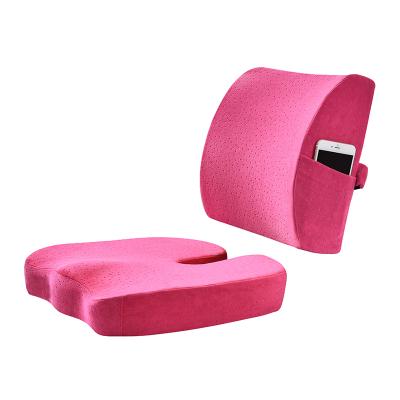 China Memory Mold Shape Fabric-Rose Anti-static Red Anti-static Suit-Velvet Cushion Lumbar and Cushion Foam Back Cushion Suits for sale