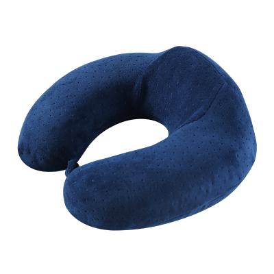 China Anti-Static Intensified Blue Memory Foam U Shape Pillow U Shaped Fabric-Navy Travel Accessories Comfortable Pillow-Excellent Velvet for sale