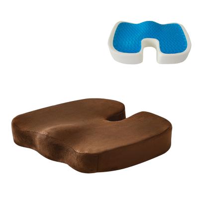 China Anti-Static U Shape Cushion With Cool Plush Cover-Brown Gel-Short Arabic Seating Funny Car Gel Cushion for sale