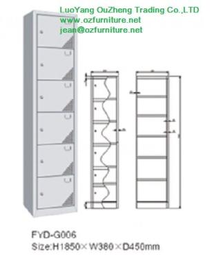 China supply single row six door with six lock and vent hole,H1850XW380XD450mm,KD structure for sale