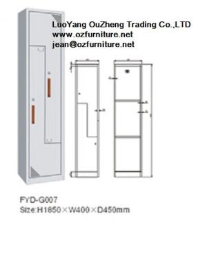 China To order steel locker FYD-G007,two door,like 7 shape,two handle two lock,KD structure for sale