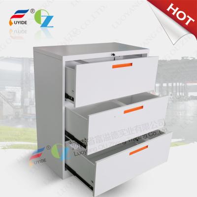 China Lateral filing cabinet steel material 3 drawer H1030xW900xD452mm,white color for sale