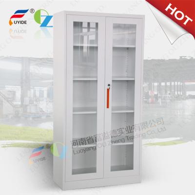 China LuoYang Two glass door steel cupboard FYD-W018,H1850XW900XD400mm,bule color for sale