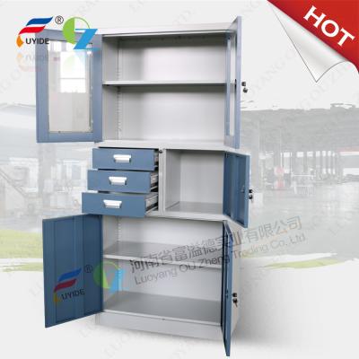 China office furniture storage cabinet swing glass and swing steel door FYD-W020, With shelves for sale