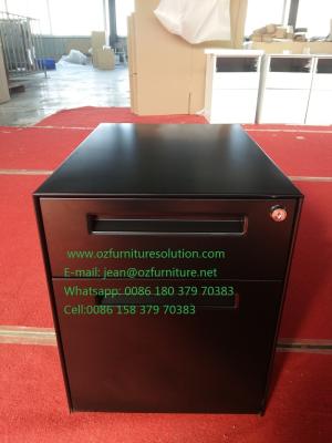 China Pedestal file cabinet 2 drawer,one box drawer,one file drawer,black color,H490XW360XD500mm,export to USA for sale