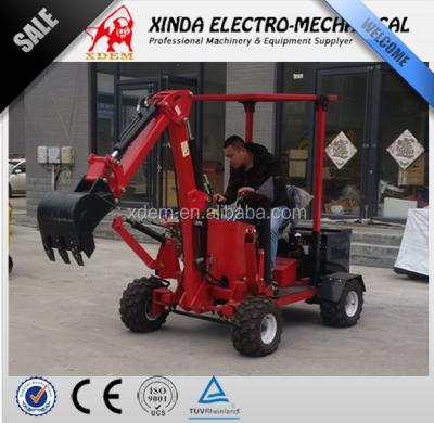 China XDEM Mini Wheel Excavator 4 wheel tire digger good price 0.03mÂ from 0.55 to 0.6 tons; ³ for sale