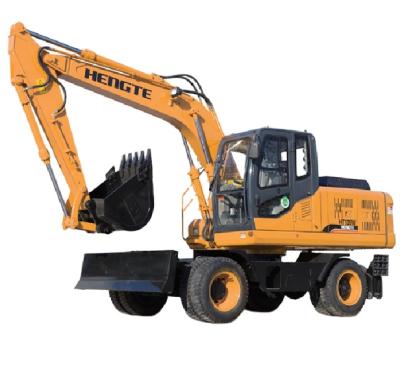 China Construction worksÂ   Cheap Wheel Excavator 13 Ton Excavator Hengte HT135W Excavator 0.53m3 Bucket For Sale for sale