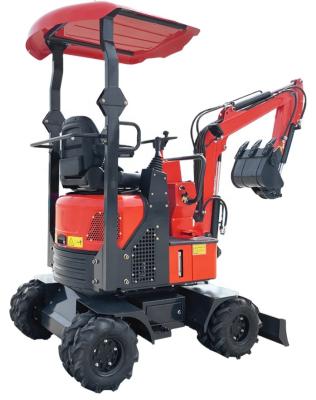 China Construction worksÂ   XDEM 1.2ton Mini Wheel Excavator 4 Wheel Tire Mini Digger Digger for sale