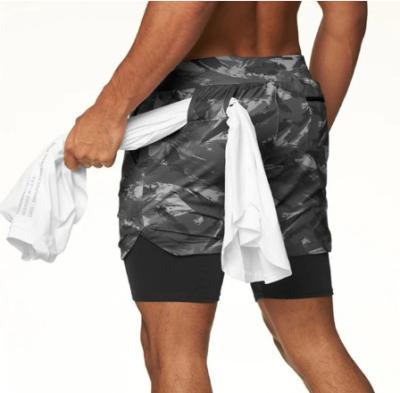 China Wholesale QUICK DRY Custom Design Men Gym Shorts Polyester New Style 2 In 1 Multi Functional Shorts Double Layer Plus Size Mens Shorts for sale