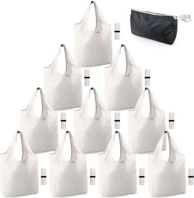 China Shopping White Reusable Grocery Bags For Grocery Shopping Lightweight Durable Solid Color Fabric Totes for sale