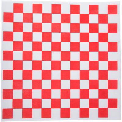 China Biodegradable Checkered Grocery Cart Liner, 12 Inches X12, Red and White for sale