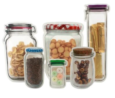 China Plastic Special Design Laminated Bag Mason Jar Bag, Pocket Holder Up Mason Jar Zipper Bag for sale