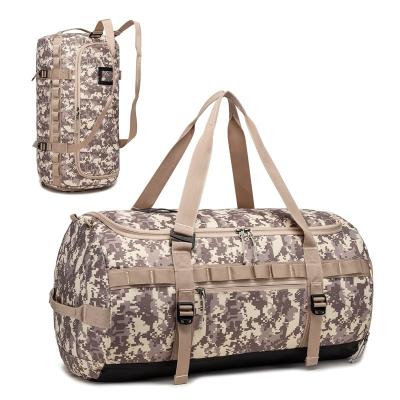 China Hot Sale 65L Lightweight Gym Bags Multifunctional Purpose Camouflage Tactical Weekender Duffel Bag Military Backpack With Shoe Compartment for sale