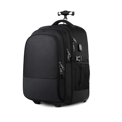 China With USB Business Trolley Backpack Large Rolling Backpack For Men Women for sale