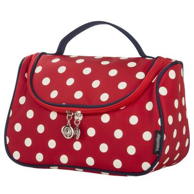 China Red Cute Classic Large Capacity Cosmetic Bag Makeup Bag Travel Toiletry Bag Hanging Organizer For Travel for sale