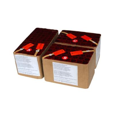 China Made By Hand Paper Tube Compound Cake Fireworks 3pcs Cake In One Fuse Connection for sale