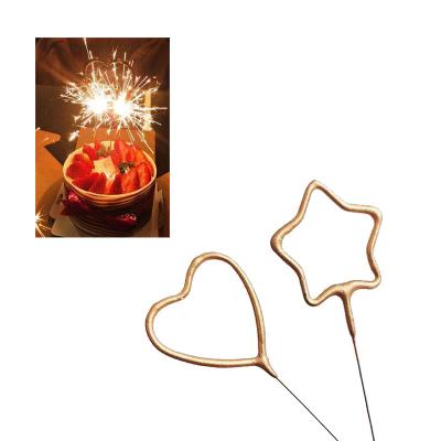 China 13CM Gold Hand Held Sparklers Heart Shaped For Wedding / Birthday Party for sale