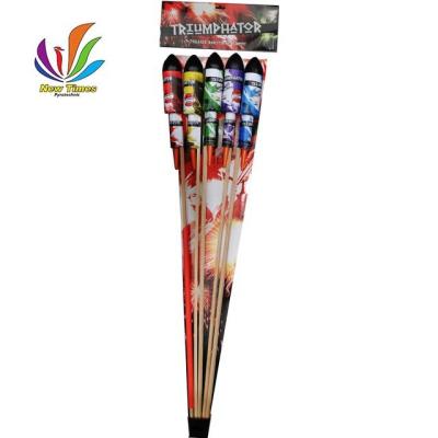 China Diameter 54MM Plastic Tube Sky Rocket Assortment 5 PCS With Wood Stick for sale