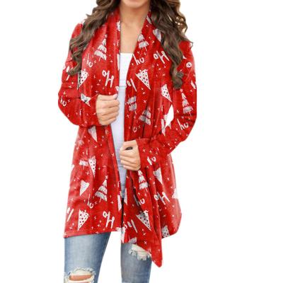 China Breathable Fast Delivery Christmas Family Clothes And Casual Print Cardigan For Women Winter for sale