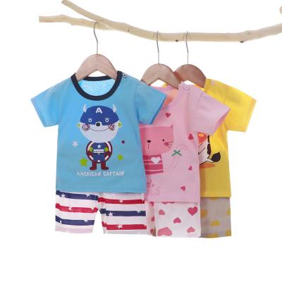 China Cute Chinese style summer boutique fashion kids dress sets with short sleeve clothes kids two-piece shorts set clothing for sale