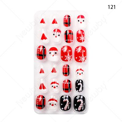 China Christmas Nail Art Design 24 Pcs Beauty Fake Nail Tips For Best Fake Nails for sale