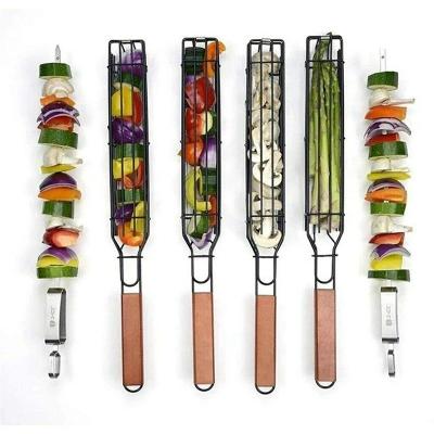 China Portable Grill Basket Heat Resistance BBQ Accessories Grill For Grilling Barbecue Baskets for sale