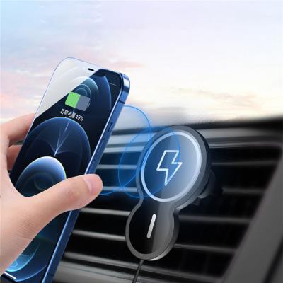 China Magnetic Wireless Fast Charging iPhone 12 Over 15W Car Charger Mount Magnetic Wireless Holder For iPhone 12 Pro Mini Max Magsa Fast Charging Wireless Charger Car Phone Holder for sale