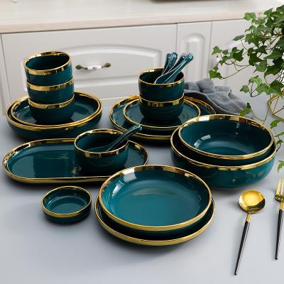 China Sustainable Wholesale Nordic Ceramic Dinnerware Made In Porcelain Dinnerware Set Ceramic Set Porcelain for sale