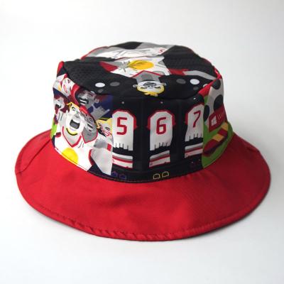 China Fashion\Comfortable Quality\Durable Customs Print Fisherman Bucket Hat Personalized Sublimation Canvas Vendors Red Washed Reversible Golf Bucket Hat for sale