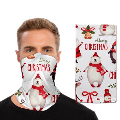 China Custom Sublimation Quick Dry Santa Christmas Fleece Bandana Promotional Anti-wrinkle Breathable Sew Cheap Party Wrist Warmers Neck Tube for sale