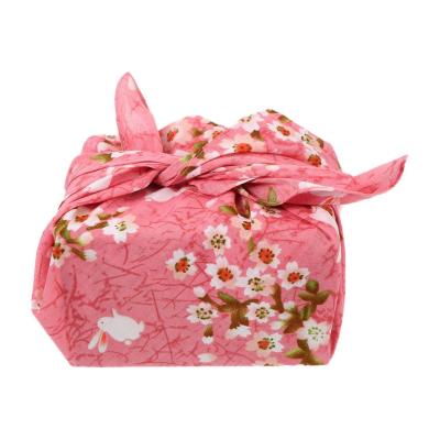 China Custom Japanese Traditional Furoshiki Windproof Reusable Breathable Wrapping Cloth Polyester Satin Bandana Custom Cute Logo for sale