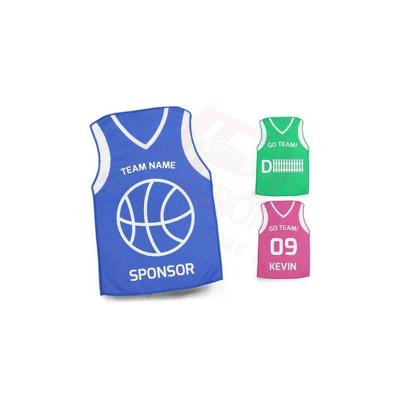 China Other Custom Printed Microfiber Pink Orange Light Up Free Golf Basketball Shape Gathering Towel Promotion Gift Tank Top Towel for sale