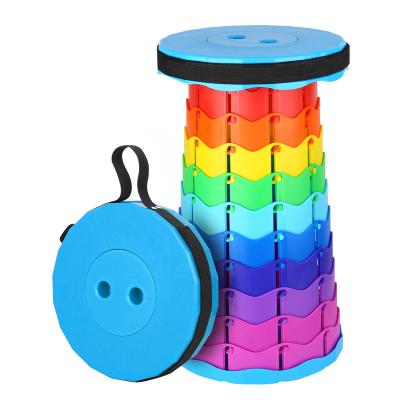 China Plastic Telescopic Stool Camping Adjustable Portable Cheap Sturdy Retractable Plastic Telescopic Stool (Height) For Kids for sale