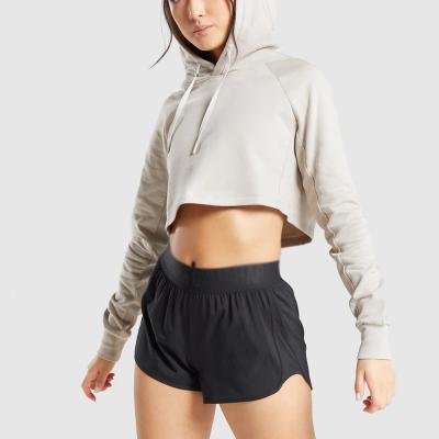 China Women's Breathable Drawstring Cropped Plus Size Hoodies Workout Casual Single Crop Tops Sweatshirt for sale