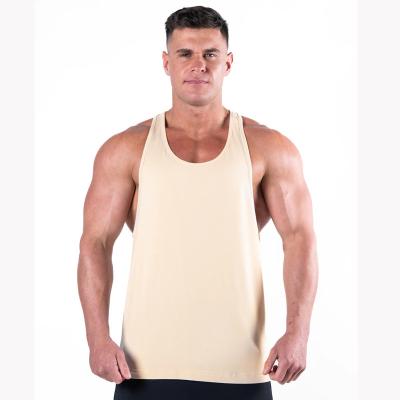 China Summer Anti Shrink Street Styles Mens High Neck Runner Gym Back Tank Top for sale