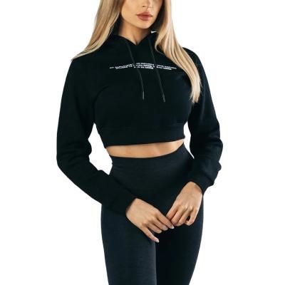 China YX-30119 Wholesale Custom Logo Gym Sweatshirts anti-pilling cropped top hoodie for woman for sale